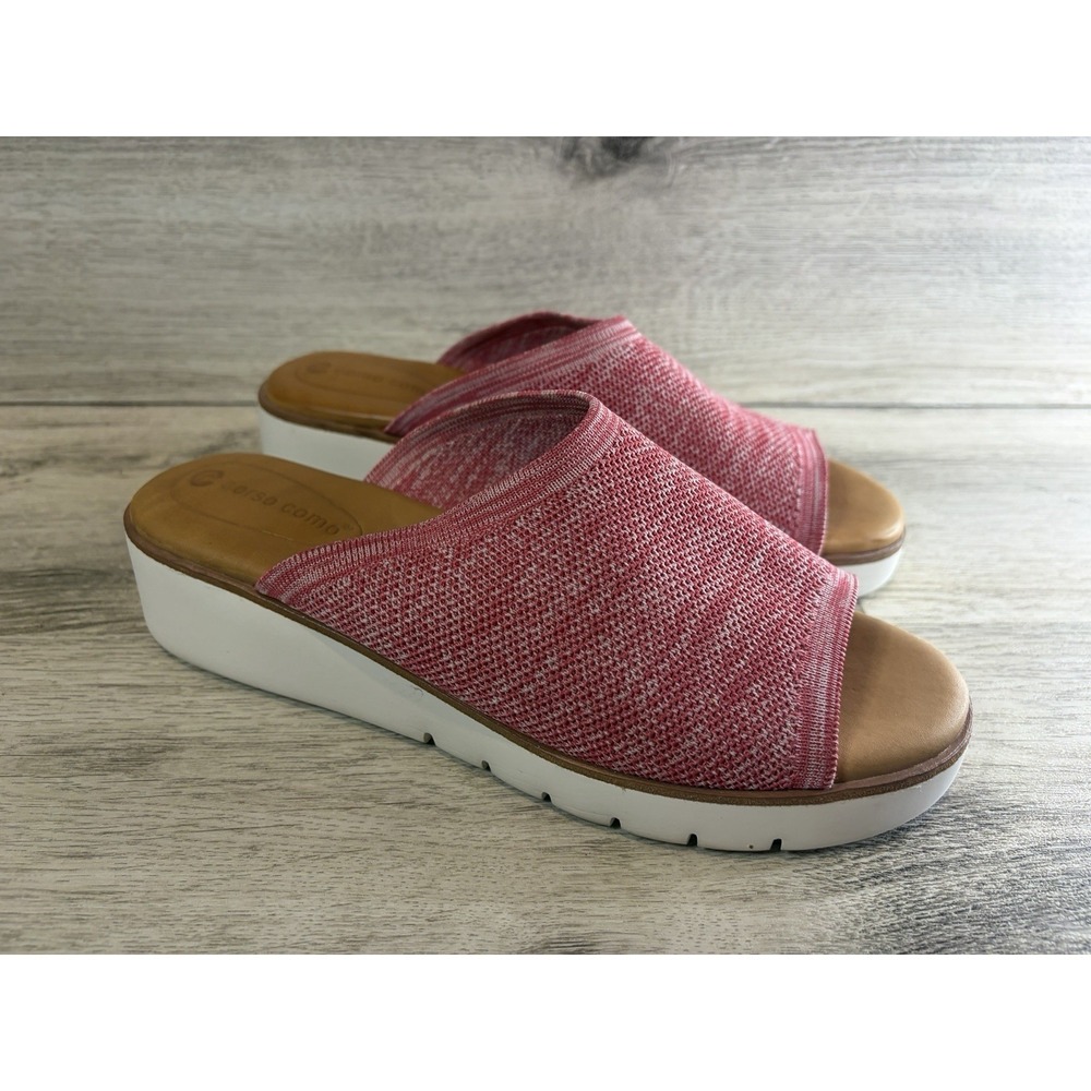 Corso Como Julisa Leather Slide Sandals Womens Size 9 Pink Comfort
